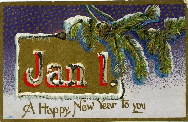Happy New Year postcard