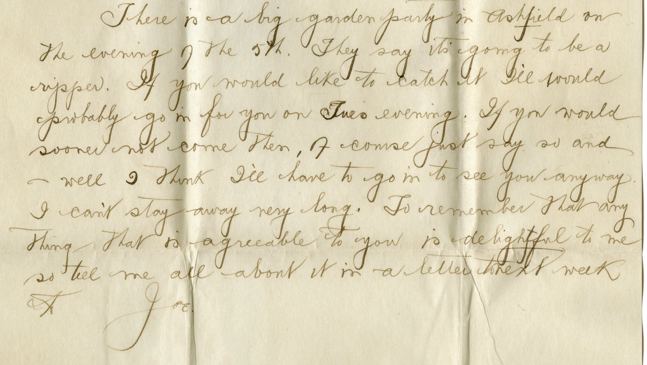 Excerpt from a letter to Mary Frances Griffin