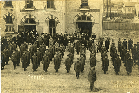 First World War troops in Exeter, Ontario