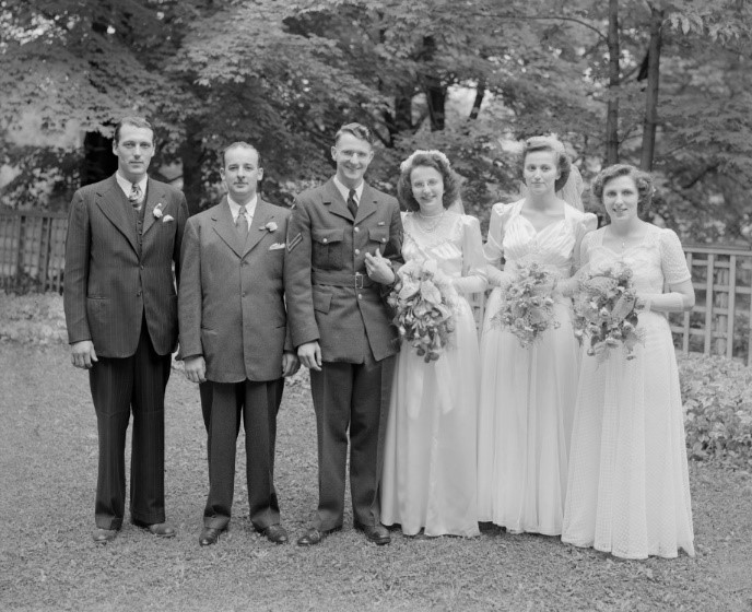 Henderson Collection wedding photo of Fannie Lavis and Cpl. Wesley F. Haddy