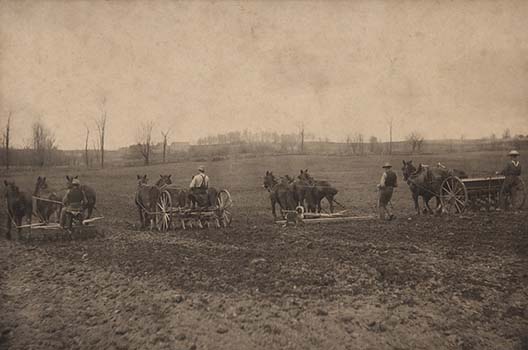 plowing fields in Huron