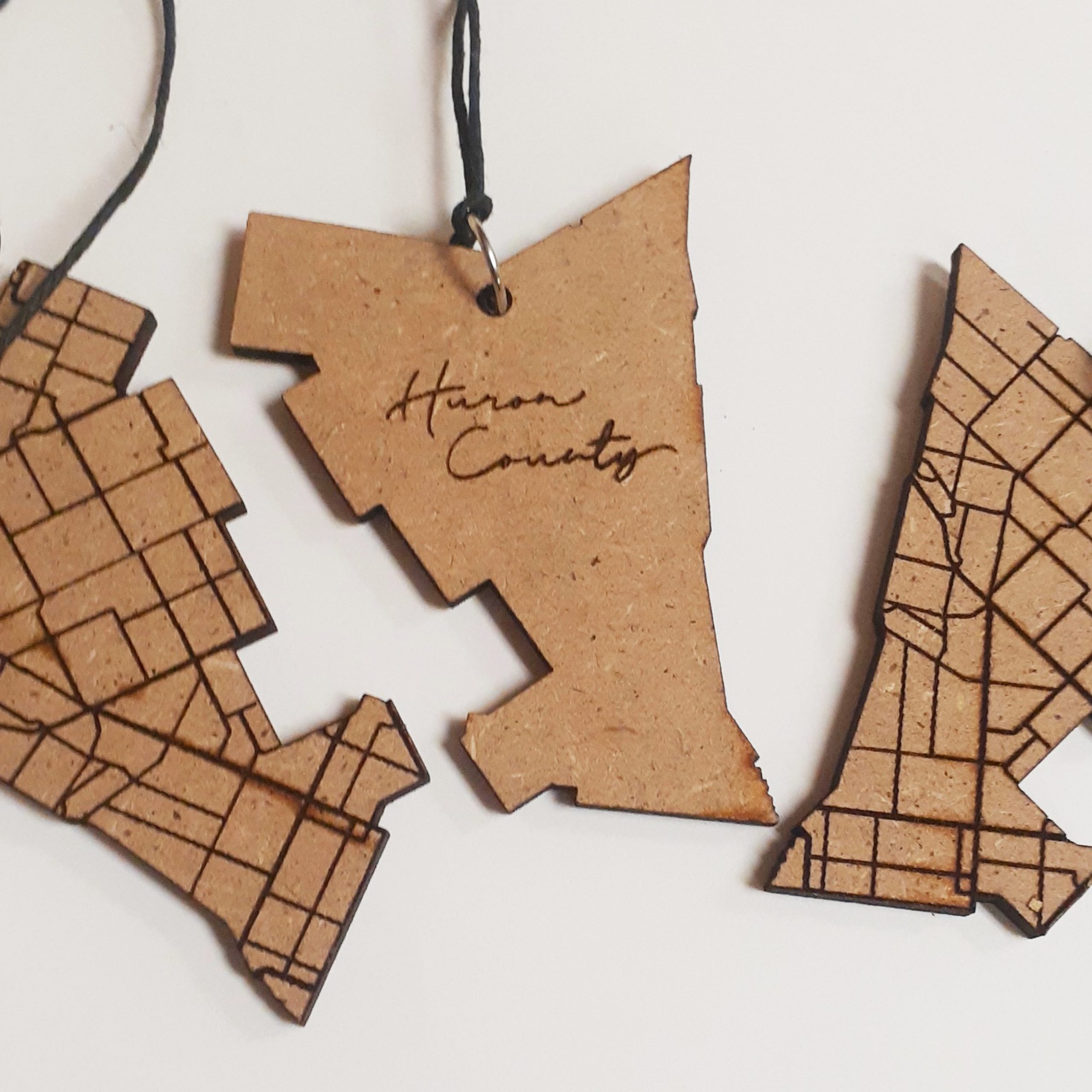 Huron County Map Ornament