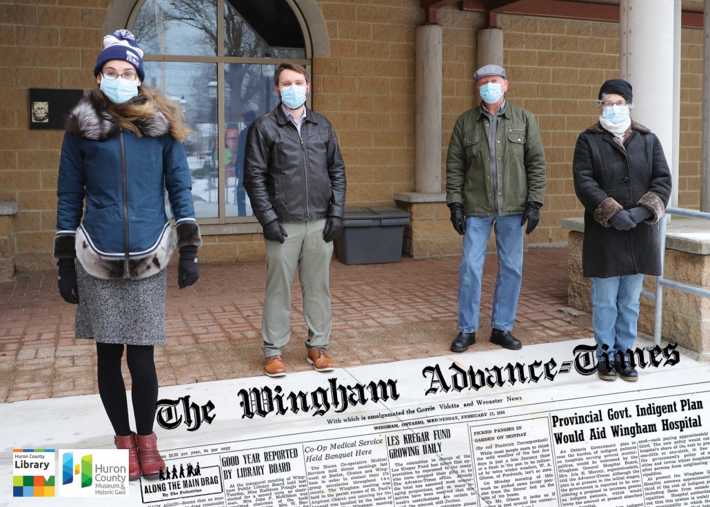 Image shows staff involved in the newspaper digitization project