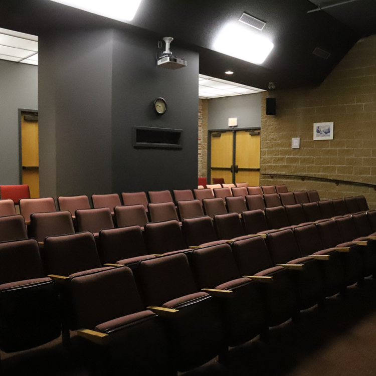 Photo of seats in the museum theatre.
