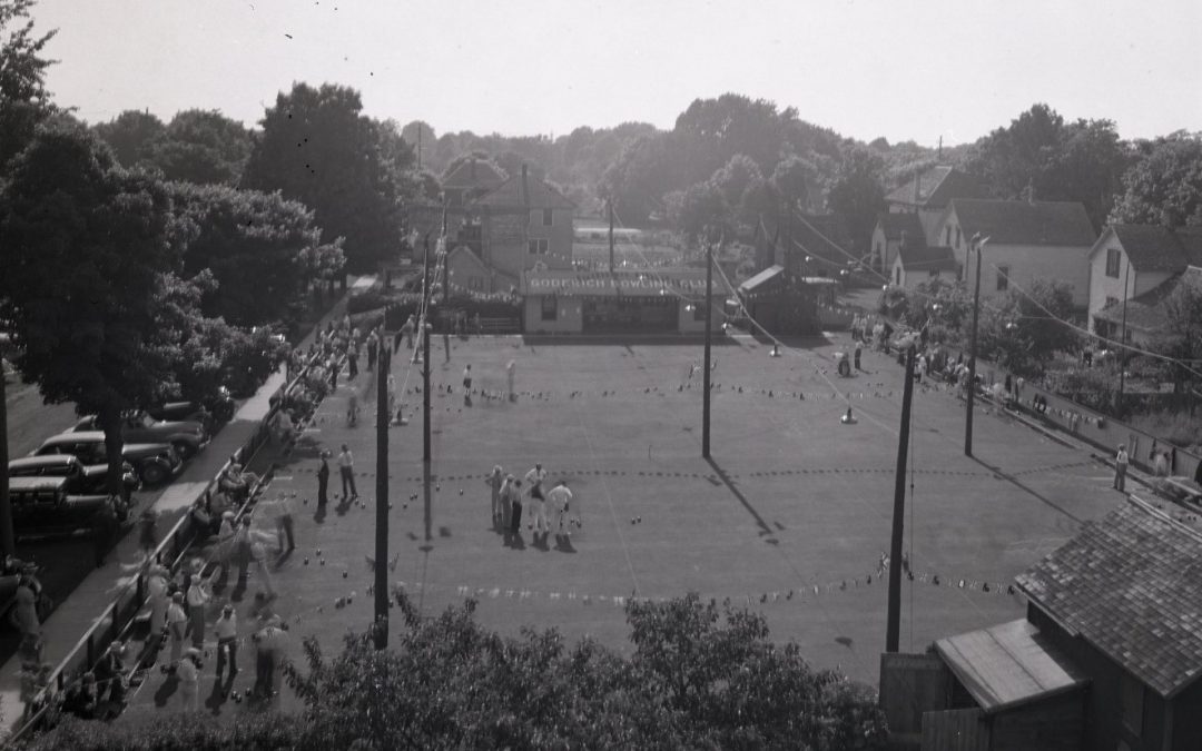 Historic image of the lawn bowling club in Goderich