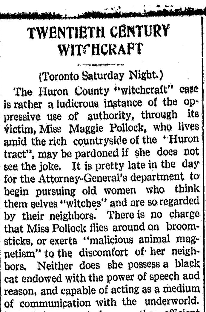 pollock clipping Newspaper clipping from WIngham Advance