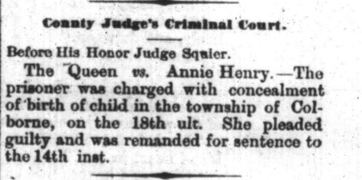 figure 4 Figure 3: Newspaper clipping from The Huron Expositor, 07-22-1881, pg 5.