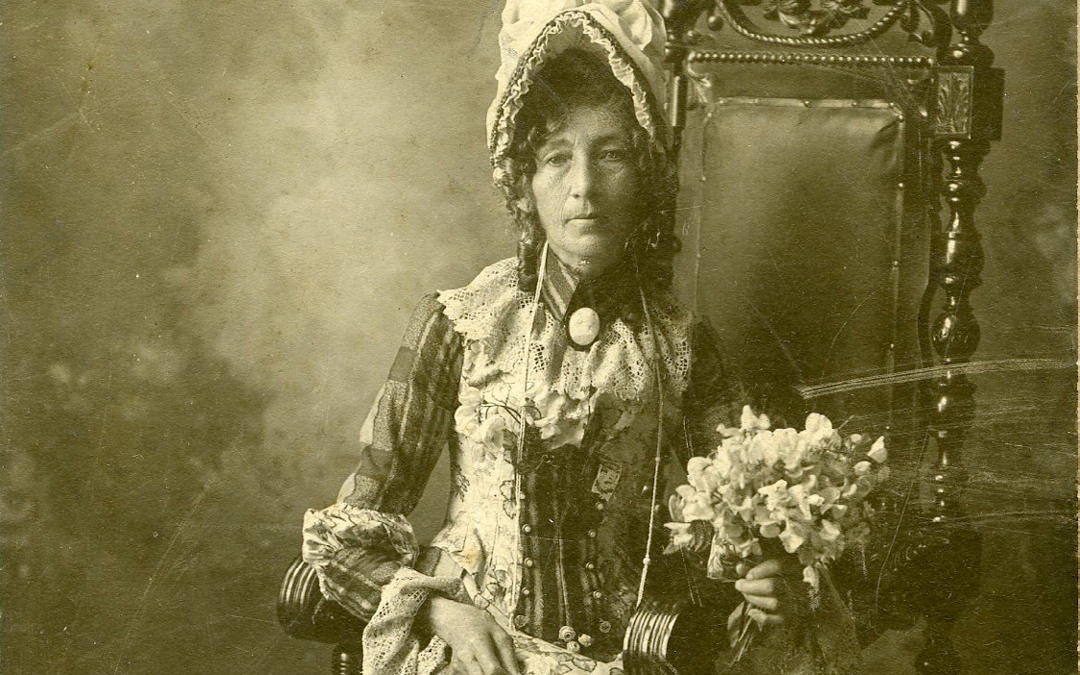 Studio portrait of Eloise Skimings from Aug. 9, 1902 dressed in her Coronation Costume