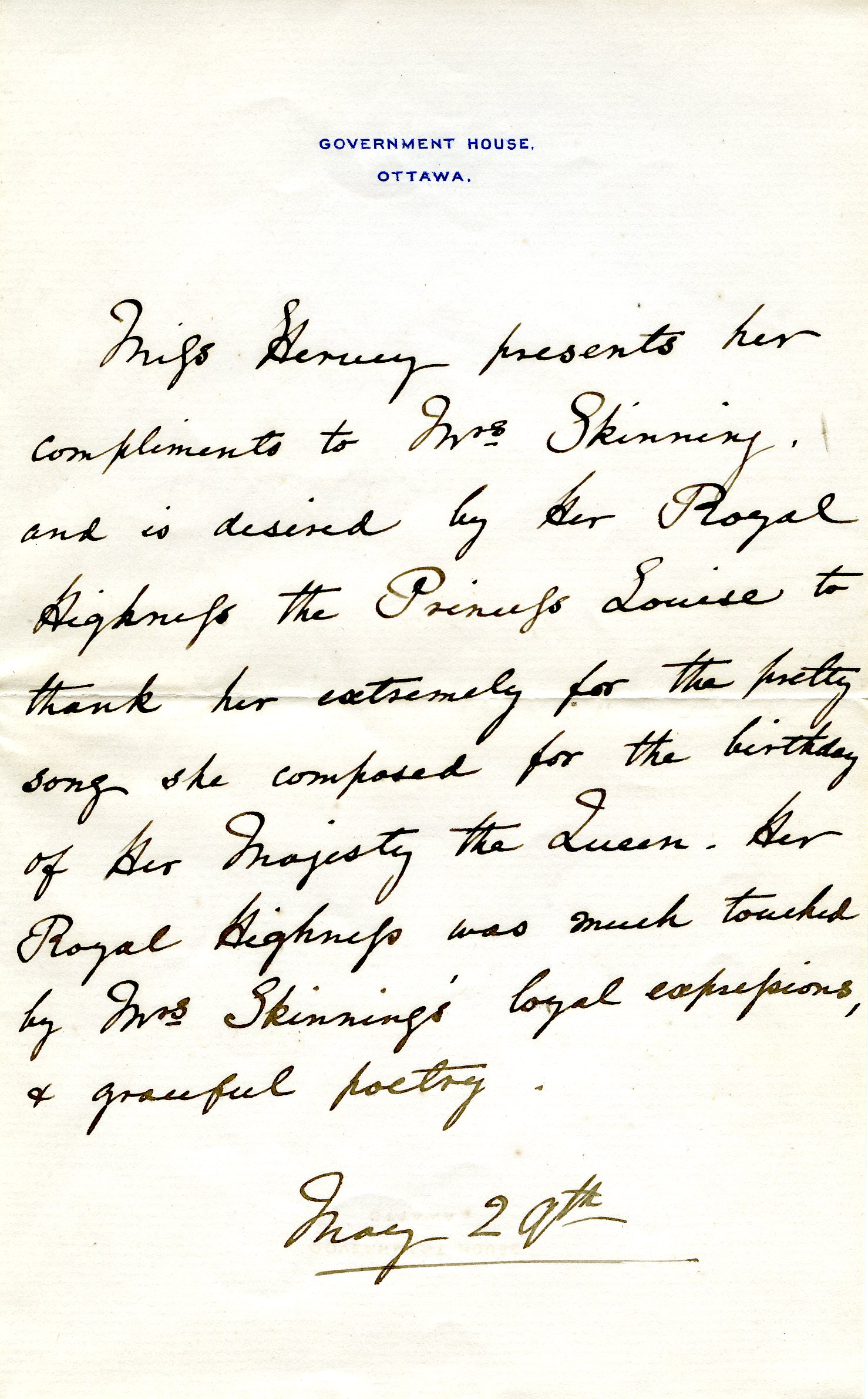 Princess Louise letter