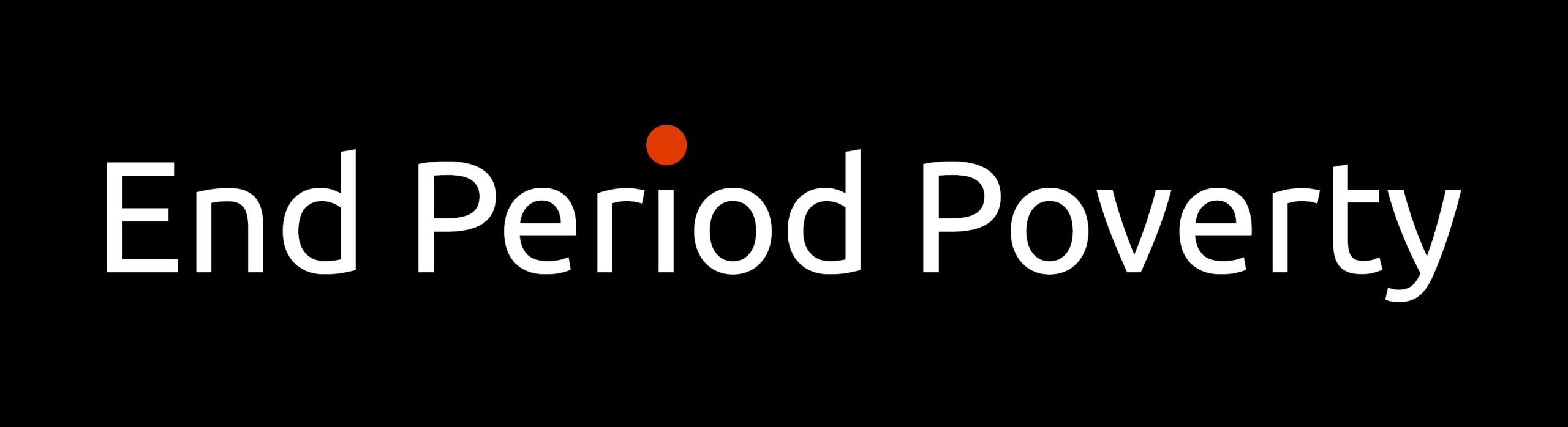 Black rectangle with text that reads End Period Poverty