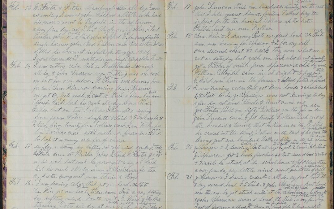 Image of historic diary written by Robert Watson