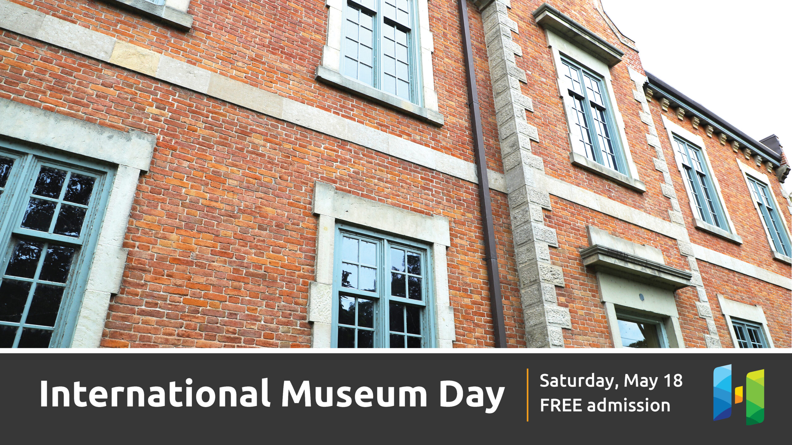 Photo of the Huron County Museum with text promoting International Museum Day