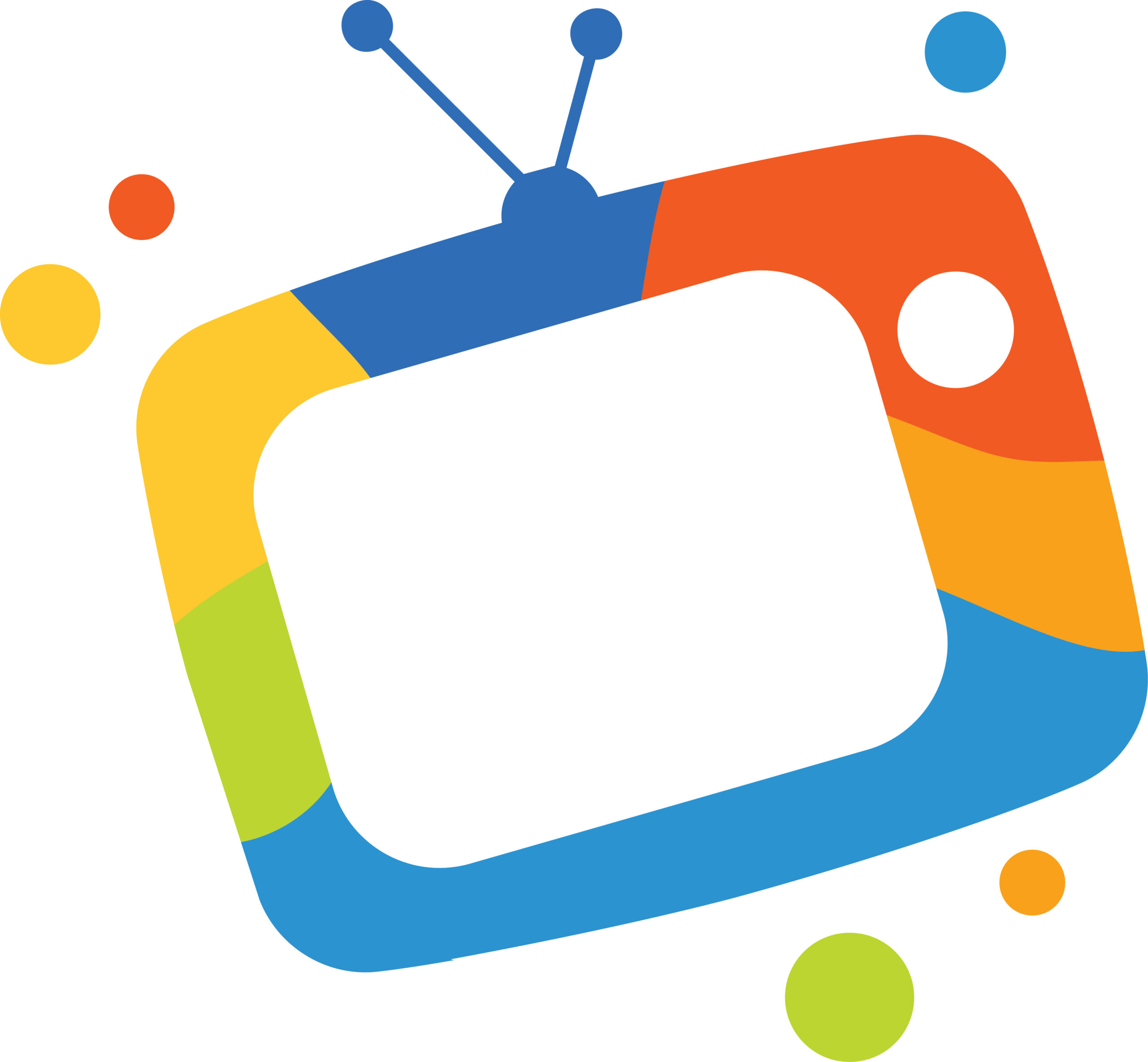 Colourful illustration of a TV with antenna