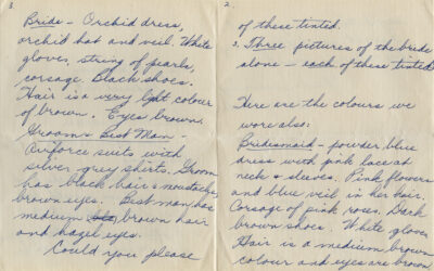 Back side of correspondence between Mr. Henderson and Betty Fisher